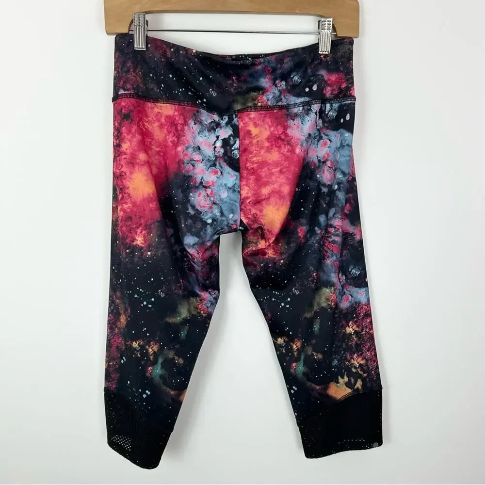 Onzie Crop Legging Sky Space Celestial‎ Milky Way Mesh Size Medium / Large
